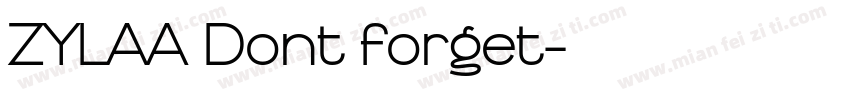 ZYLAA Dont forget字体转换